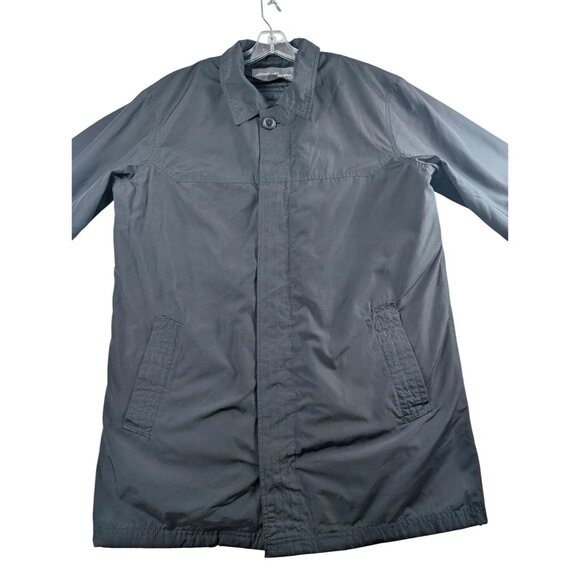 Eddie Bauer Jacket Men Large Tall Black Button Down Removable Liner Trench - Picture 2 of 13